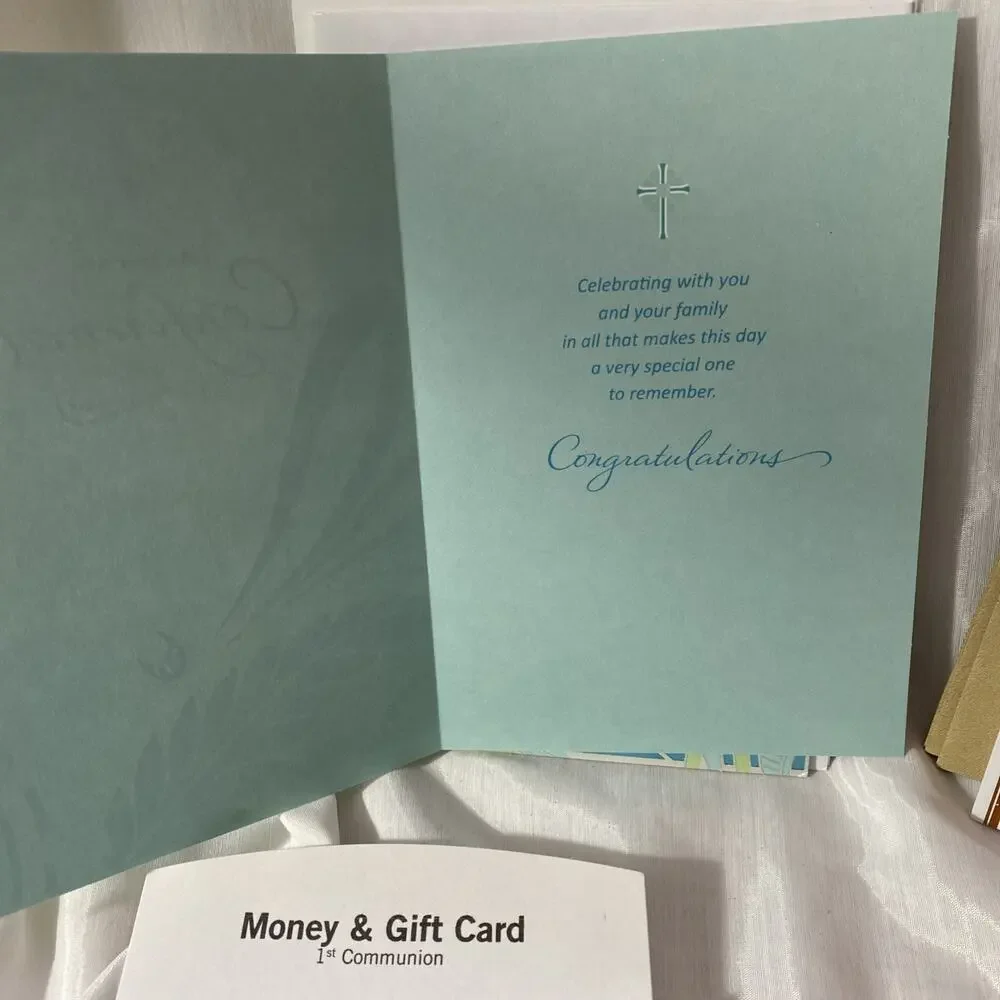 Lot of 13 Christian Anyone Confirmation cards, 1st communion $ holders NEW